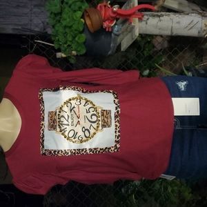 Burgundy long sleeve shirt